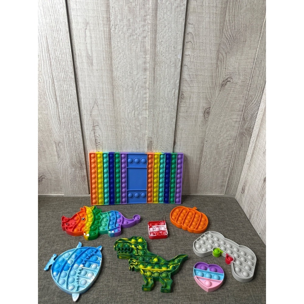 Fidget Toys 8 Various Fun Shapes & Vibrant Colors Stress Relief & Sensory Play